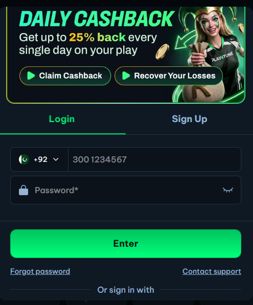 Play4Tune Login Process