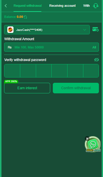 A6Win Withdraw Process