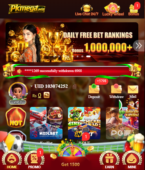 PKMega Win Game best betting app in Pakistan