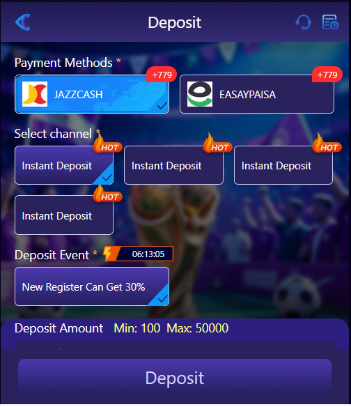 ISB15 Game Deposit Methods