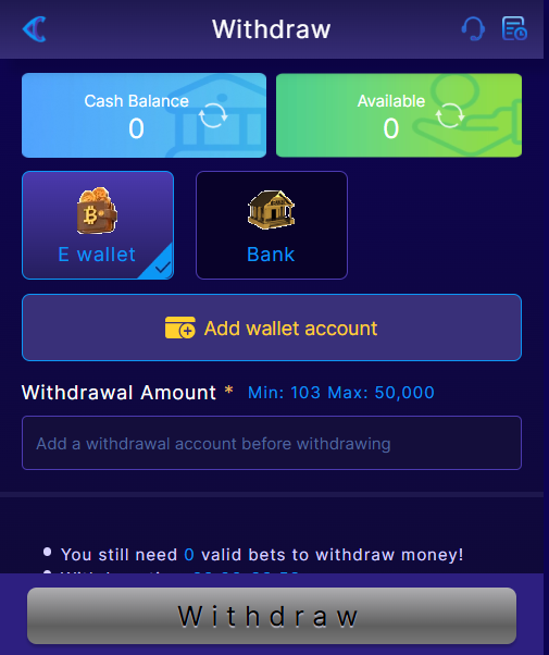 ISB15 Game Withdrawal Process