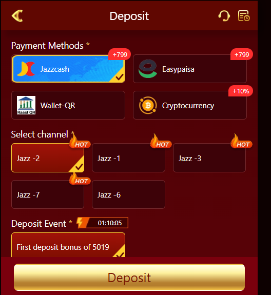 H789 Game Deposit Methods