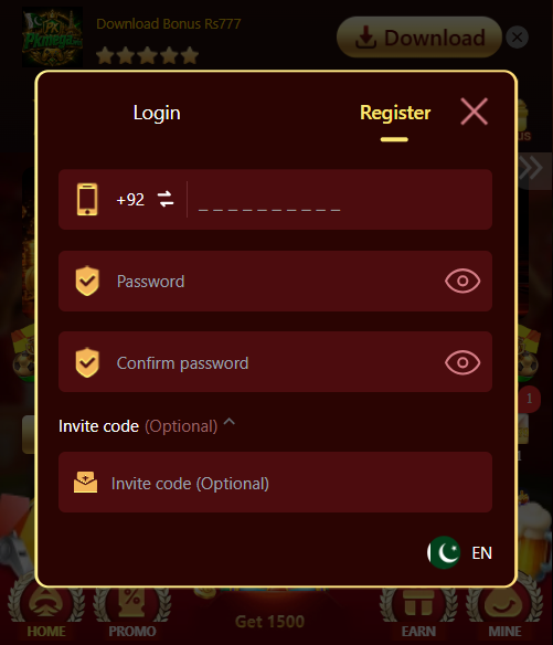 How to register on PKMega Win Game