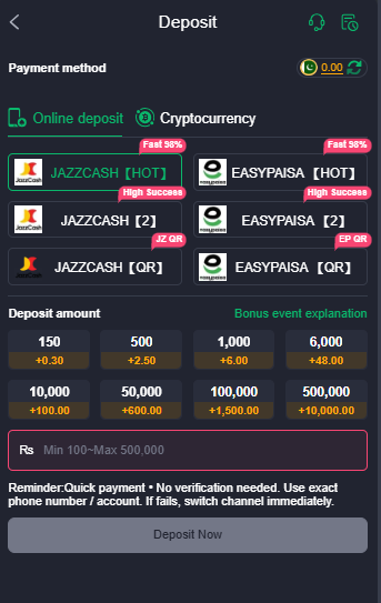 JJ55 Game Deposit Methods