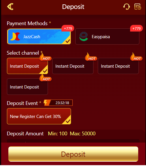 Jeeto786 Game Deposit Methods